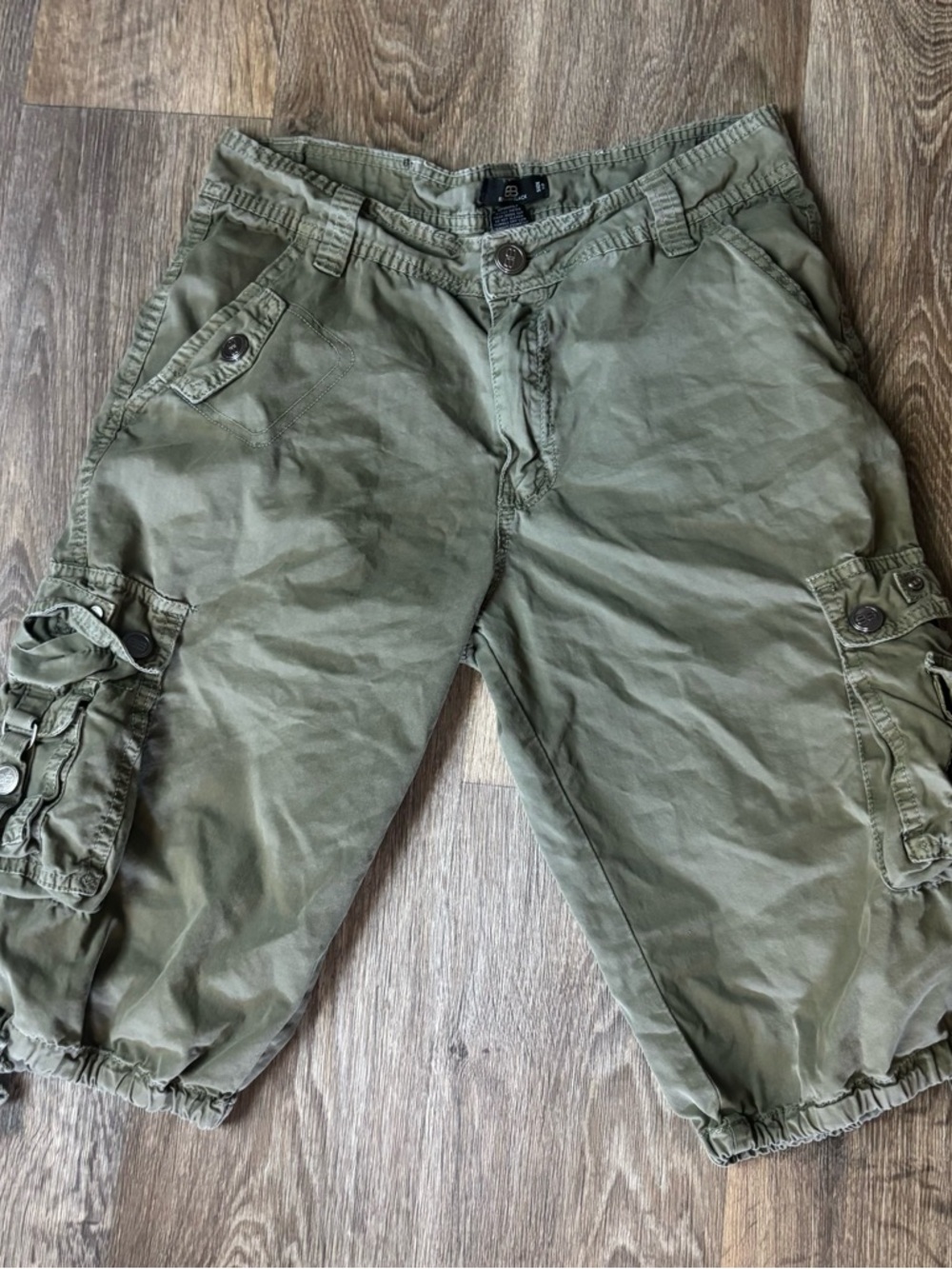 Benjamin Black Cargo Shorts Olive Green Utility Pockets Cotton Casual Men’s 30